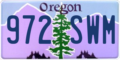 OR license plate 972SWM