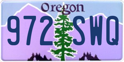 OR license plate 972SWQ