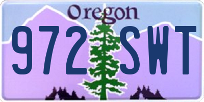 OR license plate 972SWT