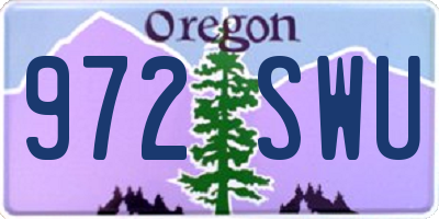 OR license plate 972SWU
