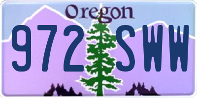 OR license plate 972SWW