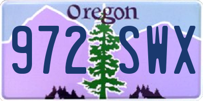 OR license plate 972SWX