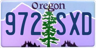 OR license plate 972SXD