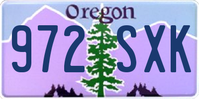 OR license plate 972SXK