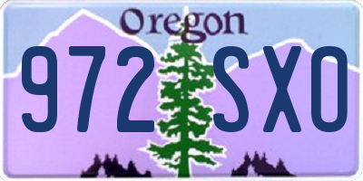 OR license plate 972SXO