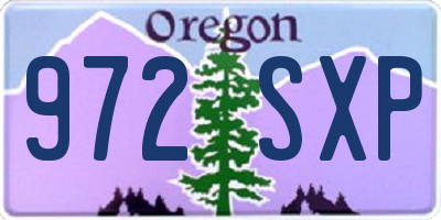 OR license plate 972SXP