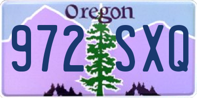 OR license plate 972SXQ