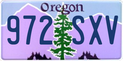 OR license plate 972SXV