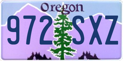OR license plate 972SXZ