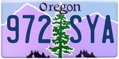 OR license plate 972SYA