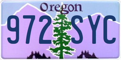 OR license plate 972SYC