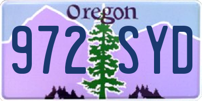 OR license plate 972SYD
