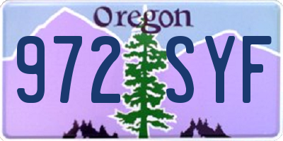 OR license plate 972SYF