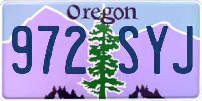 OR license plate 972SYJ