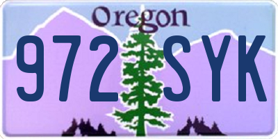 OR license plate 972SYK