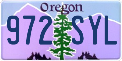 OR license plate 972SYL