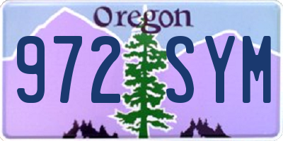 OR license plate 972SYM