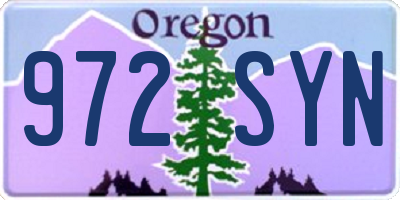 OR license plate 972SYN