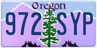 OR license plate 972SYP