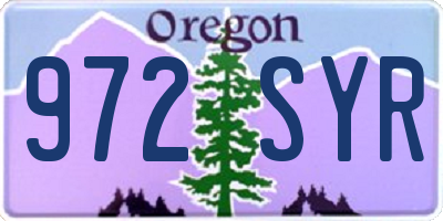 OR license plate 972SYR