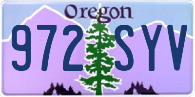 OR license plate 972SYV