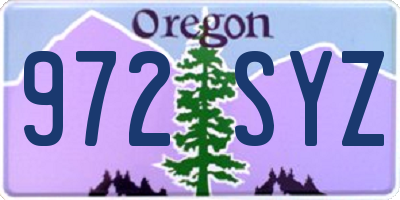 OR license plate 972SYZ