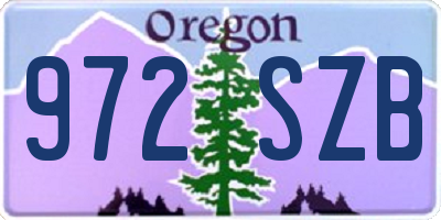 OR license plate 972SZB