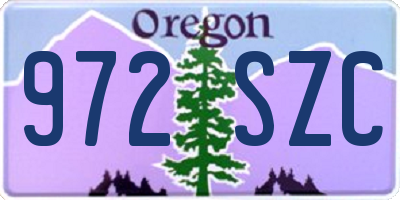 OR license plate 972SZC