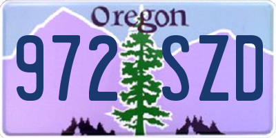 OR license plate 972SZD