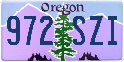 OR license plate 972SZI