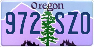 OR license plate 972SZO