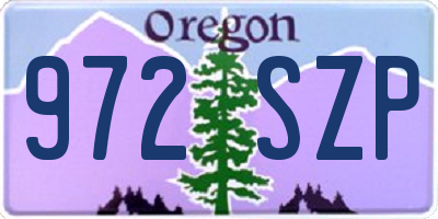 OR license plate 972SZP