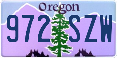 OR license plate 972SZW