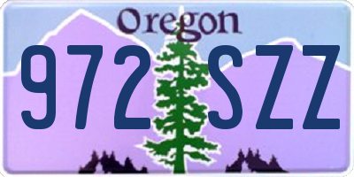 OR license plate 972SZZ