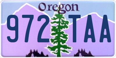 OR license plate 972TAA