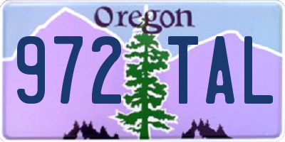 OR license plate 972TAL