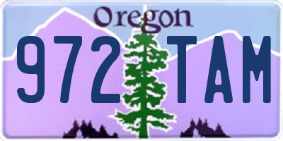 OR license plate 972TAM