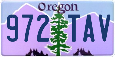 OR license plate 972TAV