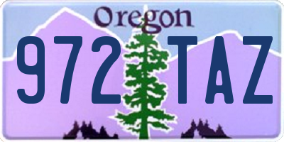 OR license plate 972TAZ