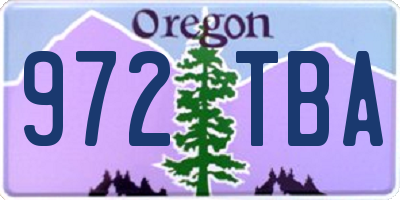 OR license plate 972TBA