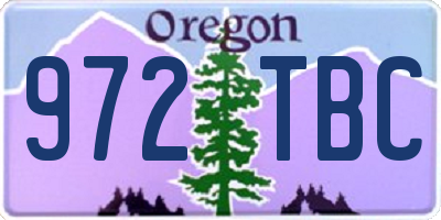 OR license plate 972TBC