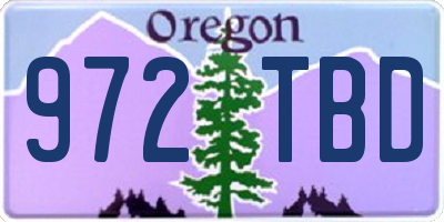 OR license plate 972TBD