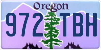 OR license plate 972TBH