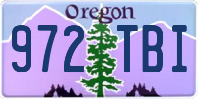 OR license plate 972TBI