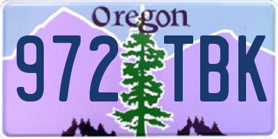 OR license plate 972TBK