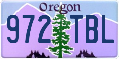OR license plate 972TBL