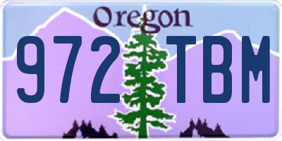 OR license plate 972TBM