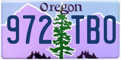 OR license plate 972TBO
