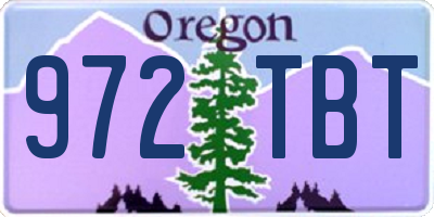 OR license plate 972TBT