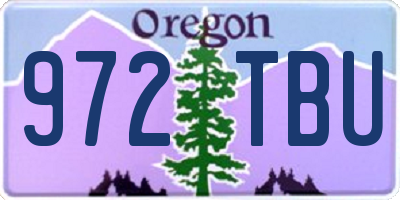 OR license plate 972TBU